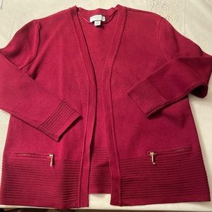Like New Wine Color Charter Club Petite Small Cardigan